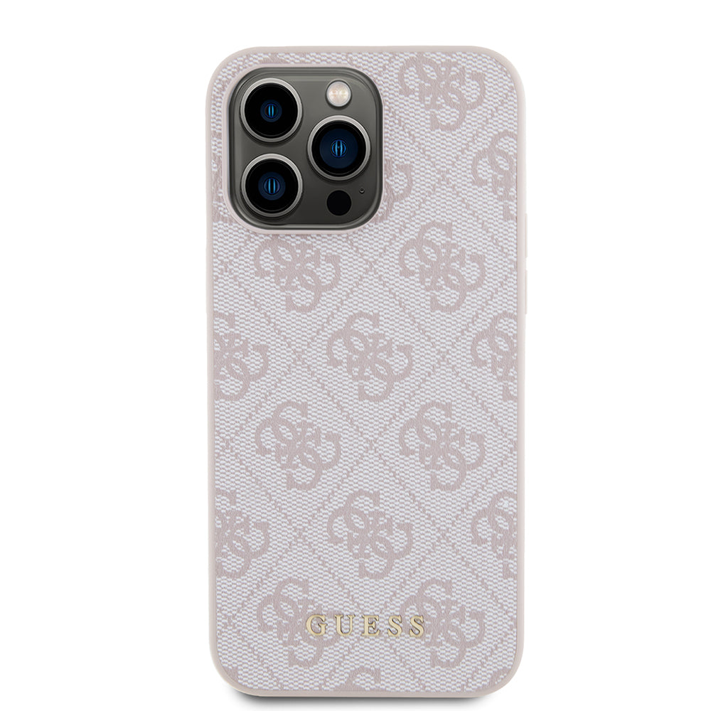 Kotelo Apple iPhone 15 Pro Max:lle, Guess, 4G Metal Gold Logo, Pinkki