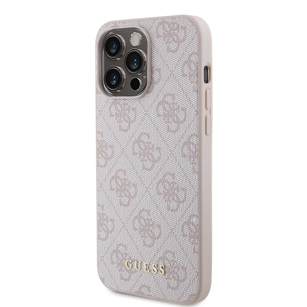 Kotelo Apple iPhone 15 Pro Max:lle, Guess, 4G Metal Gold Logo, Pinkki