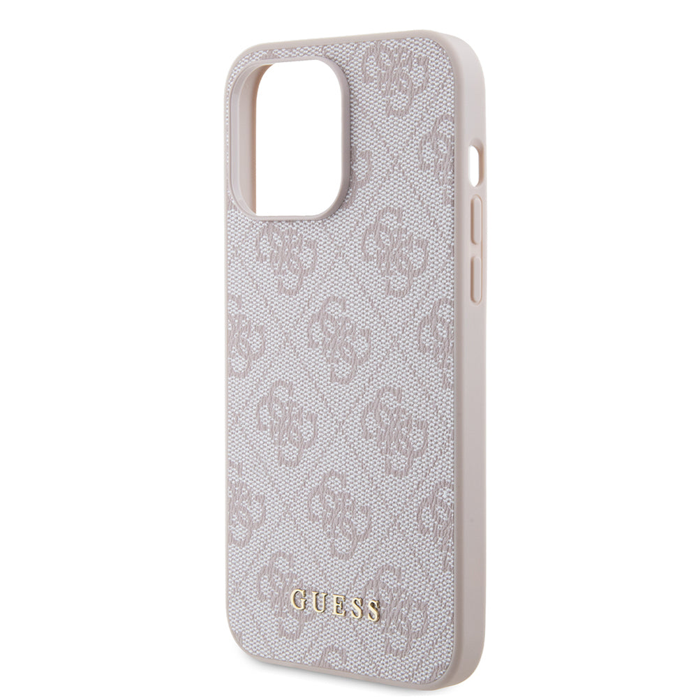 Kotelo Apple iPhone 15 Pro Max:lle, Guess, 4G Metal Gold Logo, Pinkki