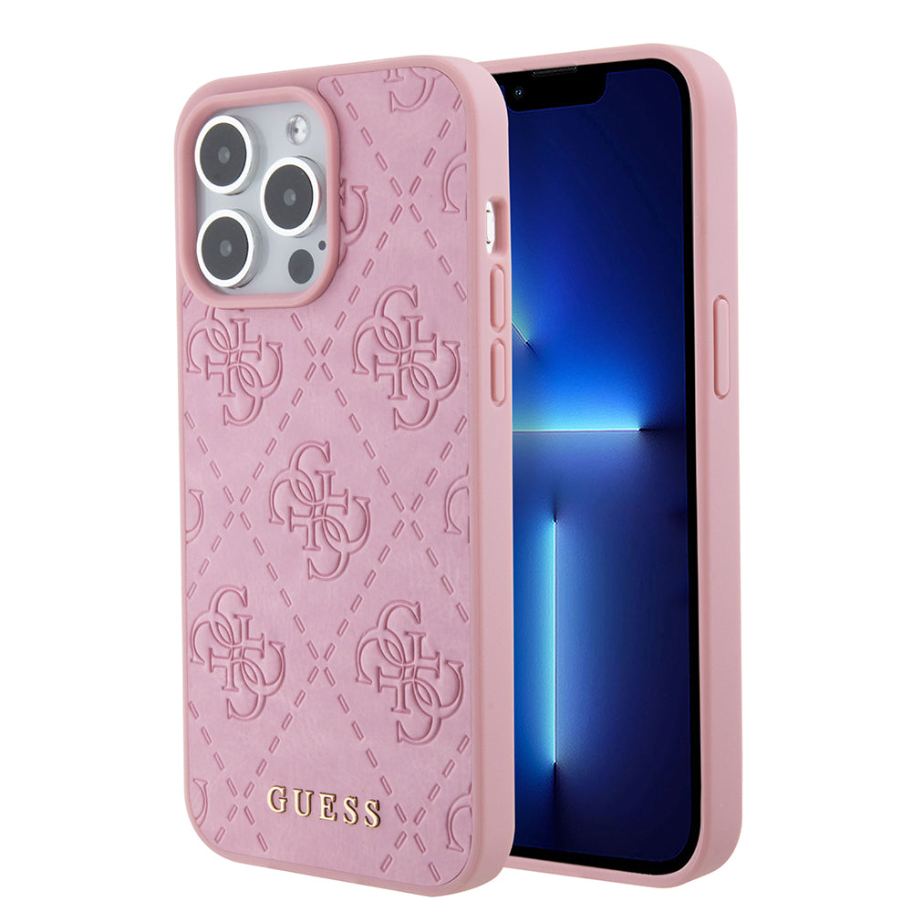 Kotelo Apple iPhone 15 Pro Maxille, Guess, 4G Stamped, Pinkki