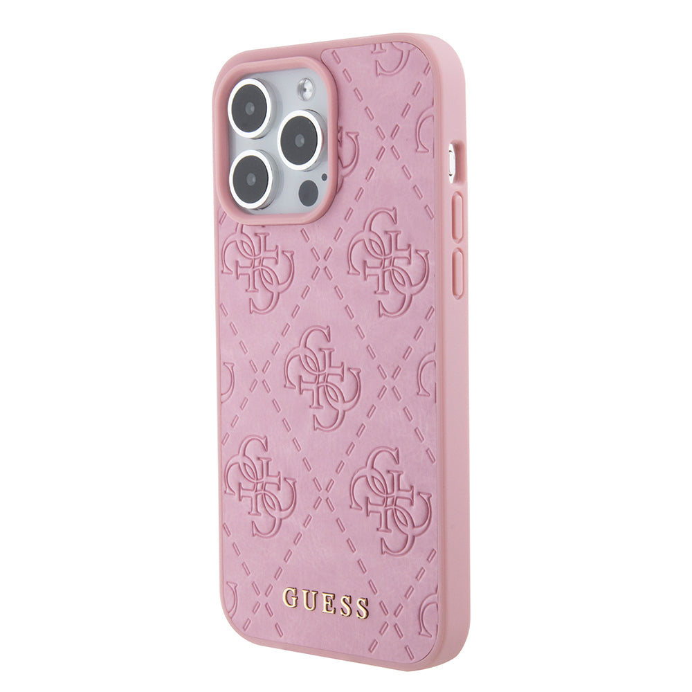 Kotelo Apple iPhone 15 Pro Maxille, Guess, 4G Stamped, Pinkki