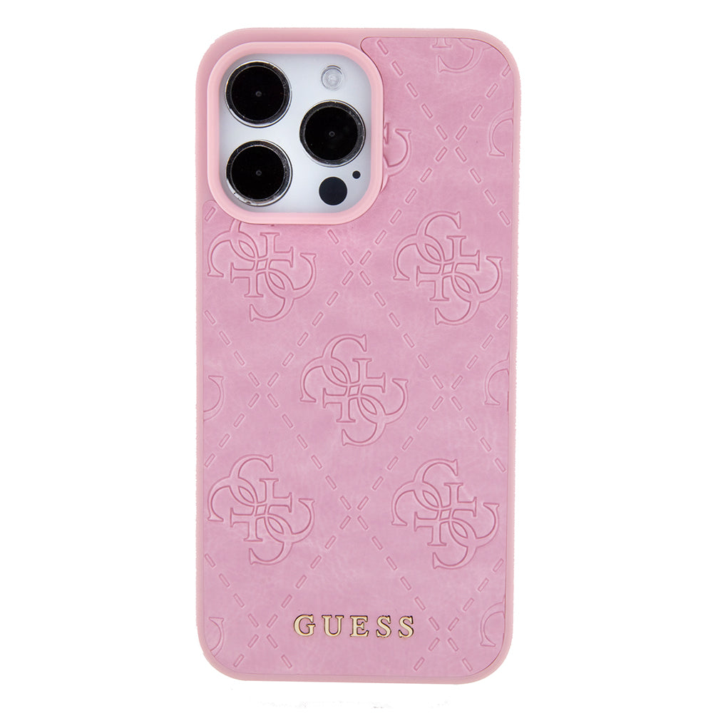 Kotelo Apple iPhone 15 Pro Maxille, Guess, 4G Stamped, Pinkki