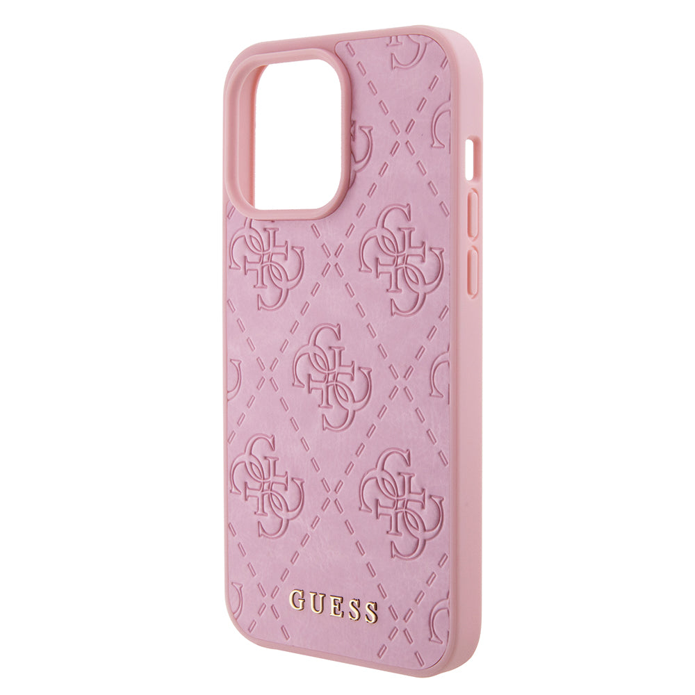 Kotelo Apple iPhone 15 Pro Maxille, Guess, 4G Stamped, Pinkki