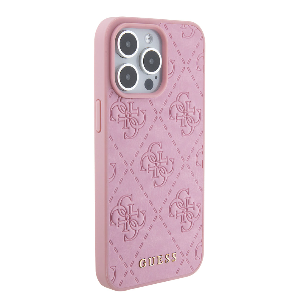 Kotelo Apple iPhone 15 Pro Maxille, Guess, 4G Stamped, Pinkki