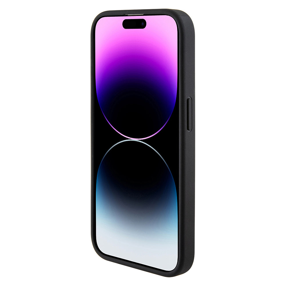 Suojakotelo Apple iPhone 15 Pro Max, Guess, Grip Stand 4G Triangle Strass, Musta
