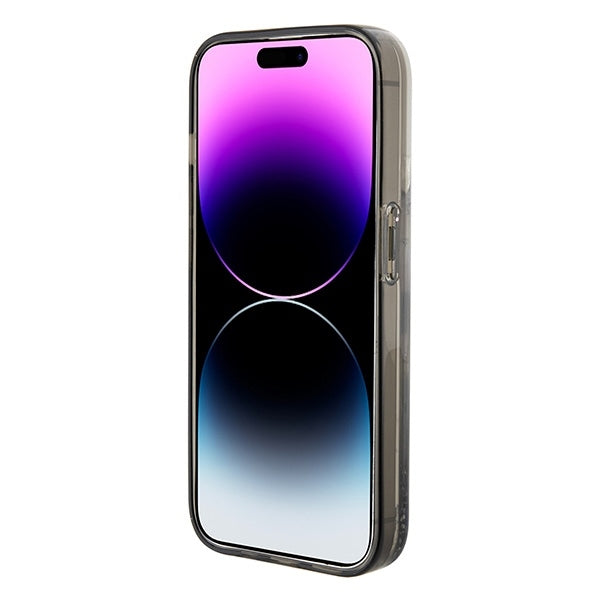 Kotelo Apple iPhone 15 Pro Max:lle, Karl Lagerfeld, Liquid Glitter Ikonik Karl, Läpinäkyvä