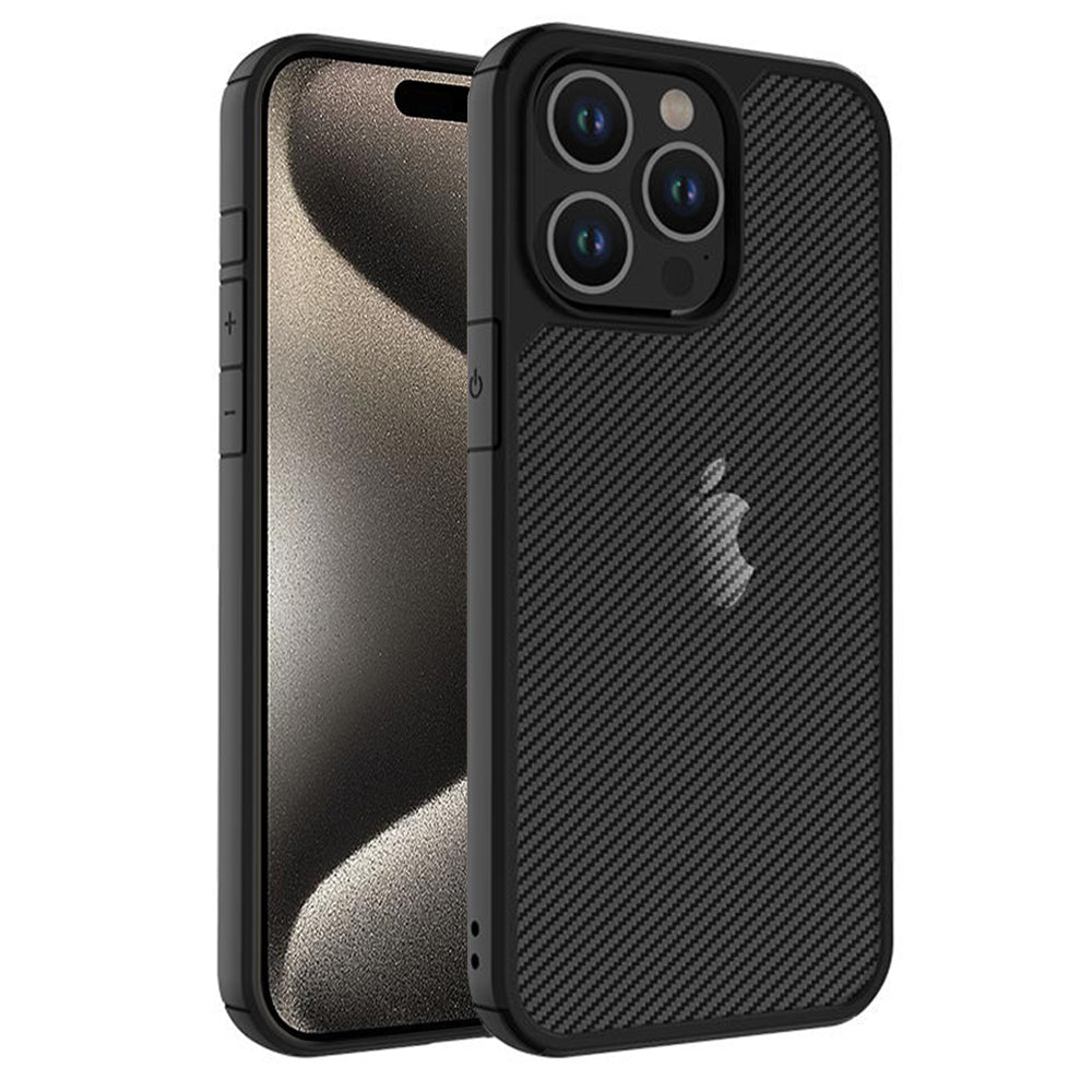 Kotelo Apple iPhone 15 Pro Max, Techsuit, CarbonFuse, Musta