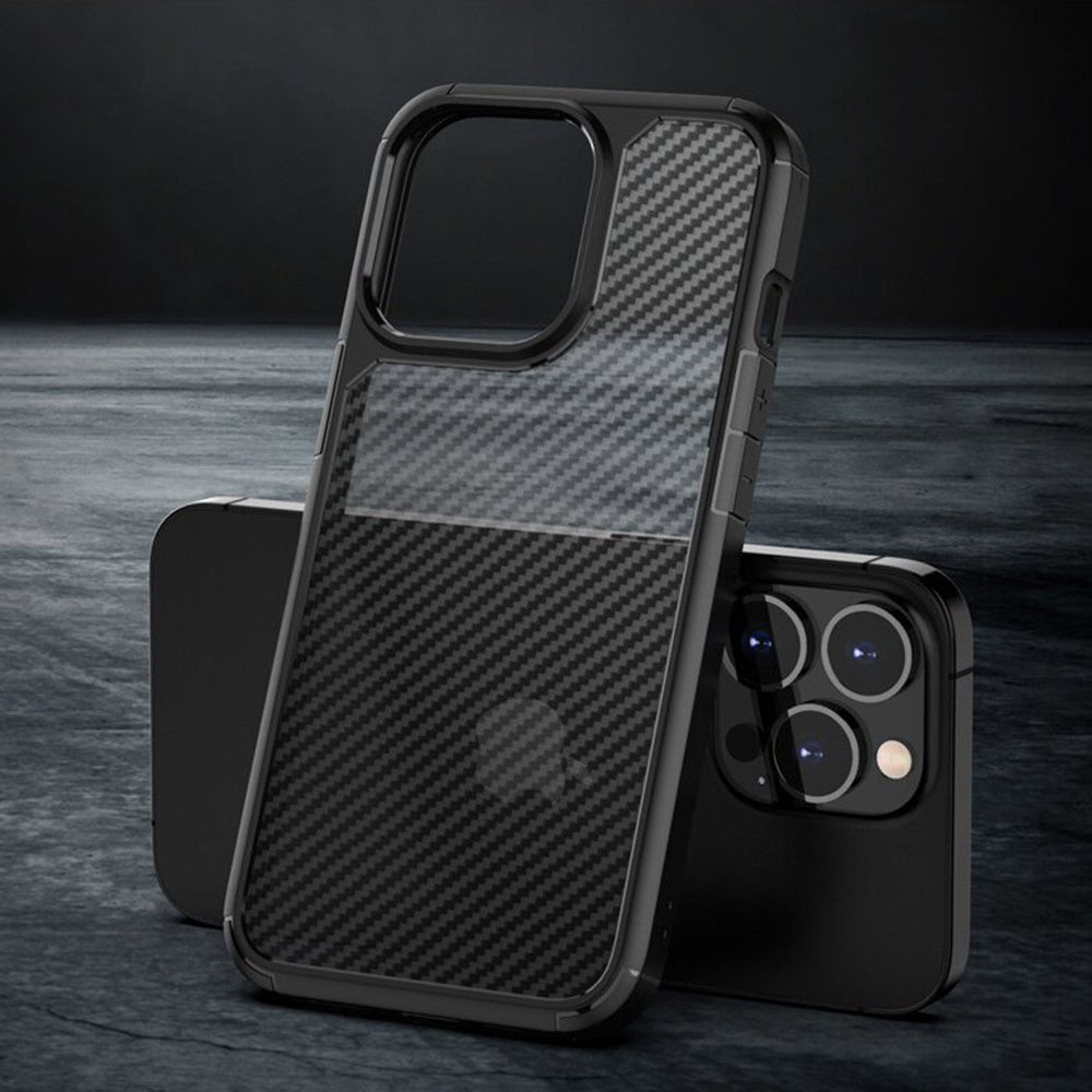 Kotelo Apple iPhone 15 Pro Max, Techsuit, CarbonFuse, Musta