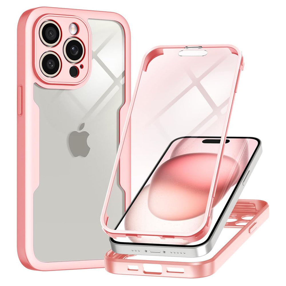 Kuori Apple iPhone 15 Pro Maxille, Techsuit, ColorVerse 360, Vaaleanpunainen