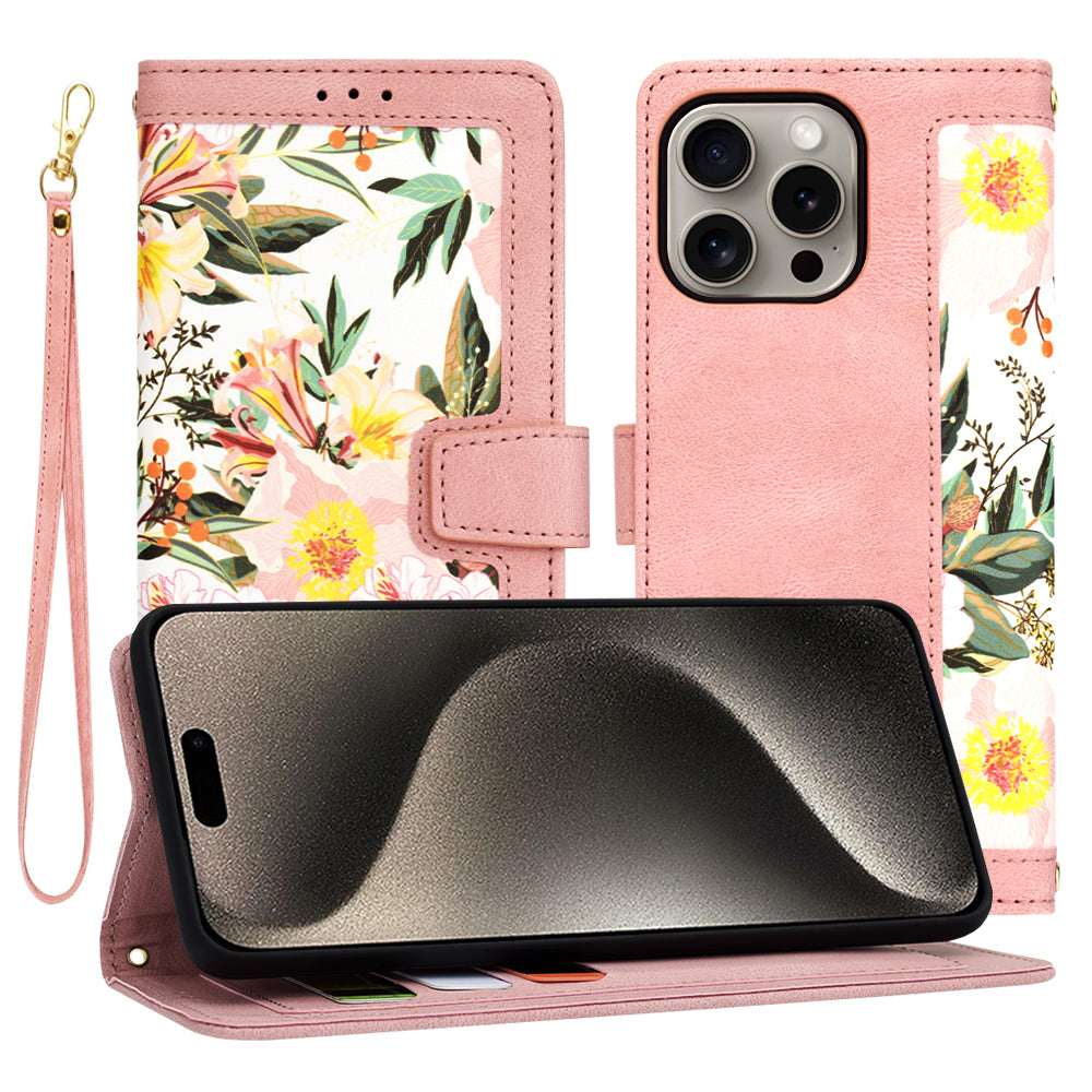 Kuori Apple iPhone 15 Pro Maxille, Techsuit, FlipCraft, Vaaleanpunainen