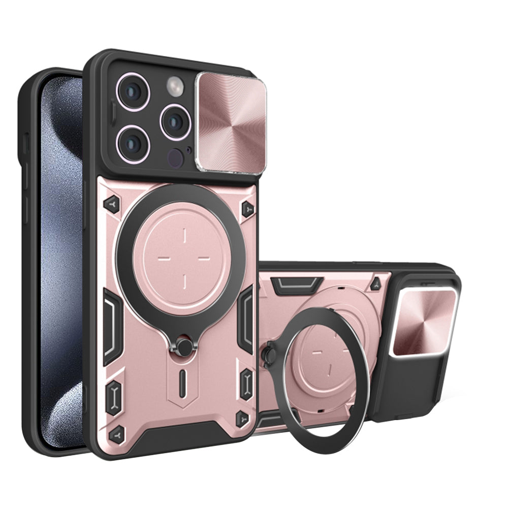 Kuori Apple iPhone 15 Pro:lle, Techsuit, CamGuard Pro, Vaaleanpunakultainen