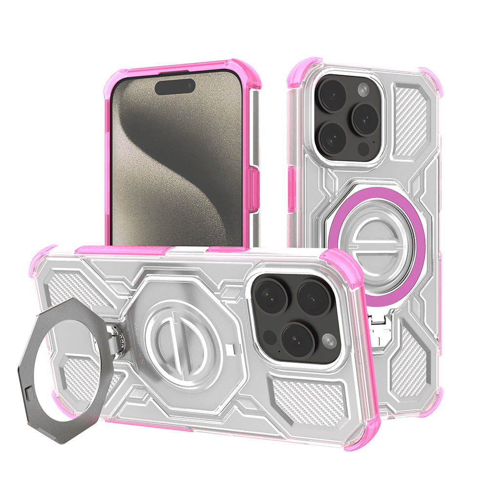 Kuori Apple iPhone 15 Pro:lle, Techsuit, Carbon Shield Pro, Vaaleanpunainen