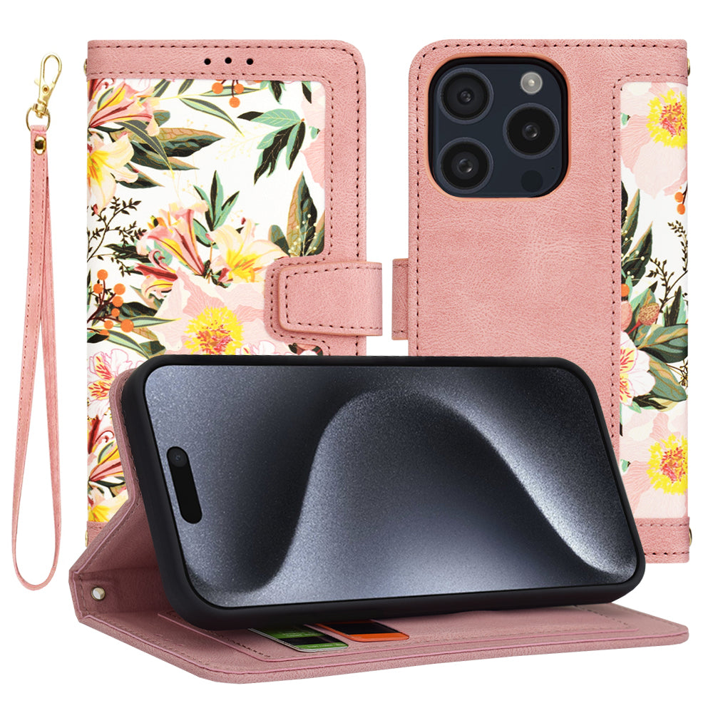 Kuori Apple iPhone 15 Pro:lle, Techsuit, FlipCraft, Vaaleanpunainen