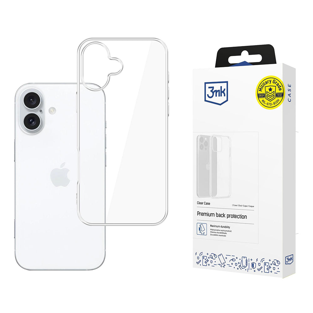 Kuori Apple iPhone 16:lle, 3MK, Kirkas, Läpinäkyvä