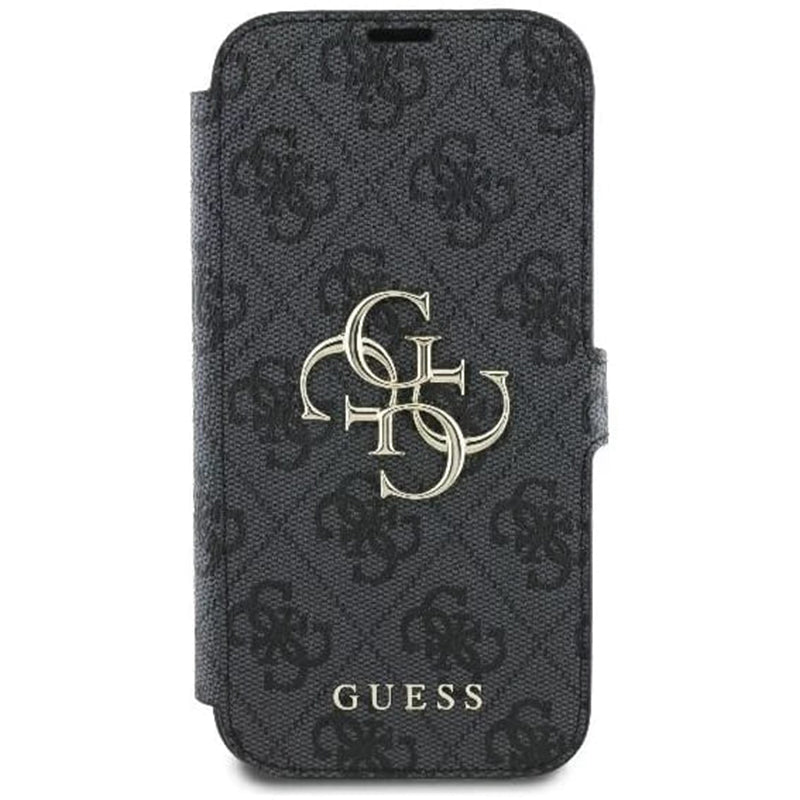 Suojakotelo Apple iPhone 16:lle, Guess, 4G Book, Musta