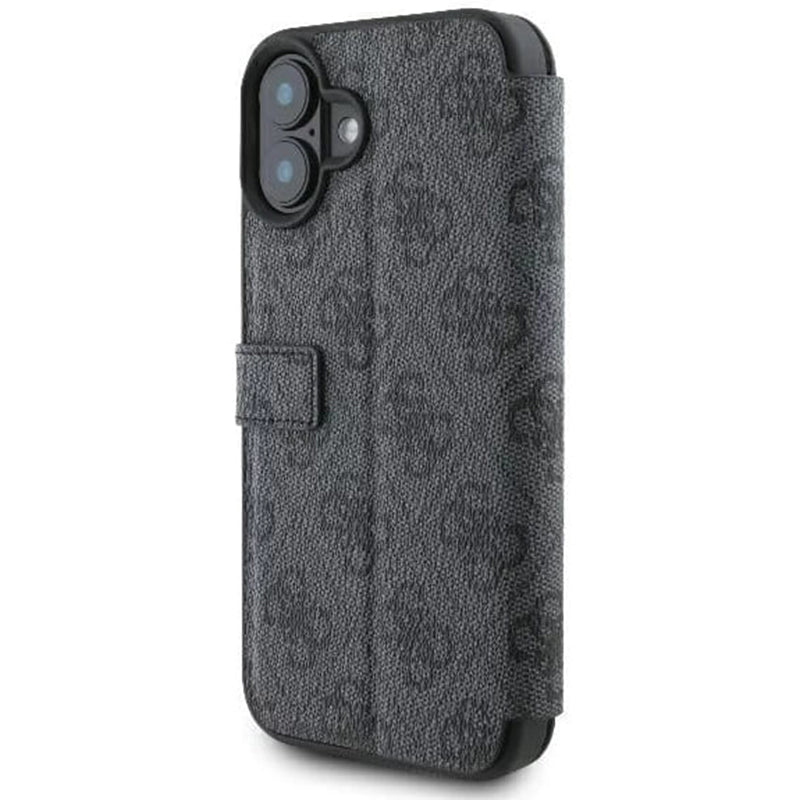 Suojakotelo Apple iPhone 16:lle, Guess, 4G Book, Musta