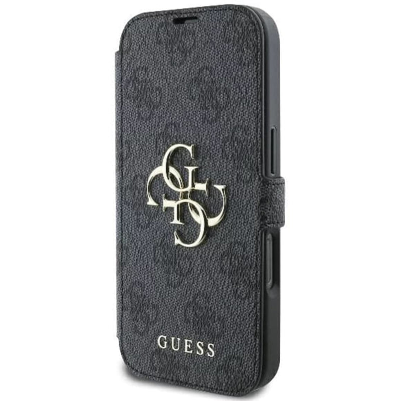 Suojakotelo Apple iPhone 16:lle, Guess, 4G Book, Musta
