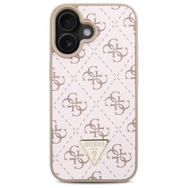 Suojakotelo Apple iPhone 16:lle, Guess, 4G Triangle Logo, Valkoinen