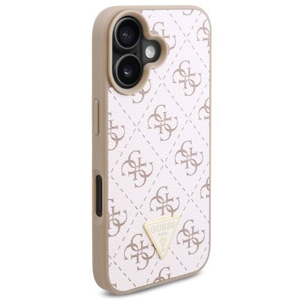 Suojakotelo Apple iPhone 16:lle, Guess, 4G Triangle Logo, Valkoinen
