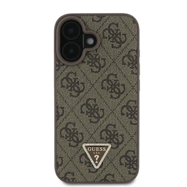 Suojakotelo Apple iPhone 16:lle, Guess, 4G Triangle Strass, Ruskea