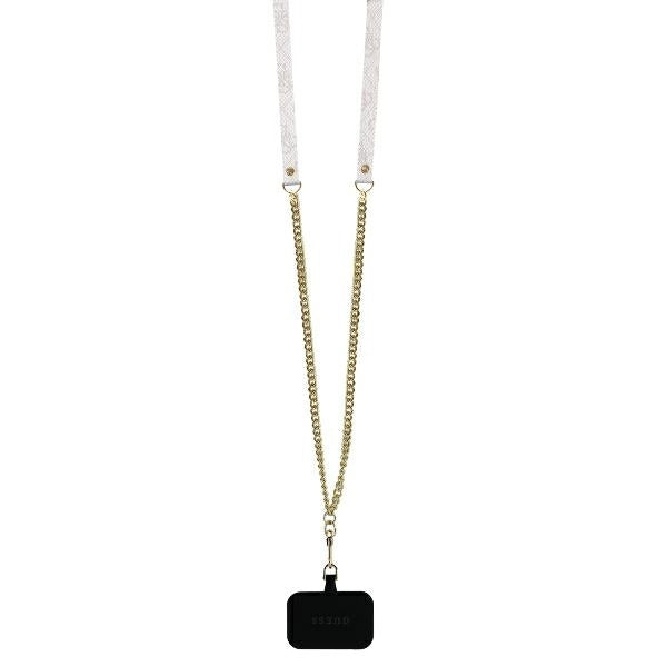 Suojakotelo Apple iPhone 16:lle, Guess, Crossbody 4G Triangle Strass, Sininen