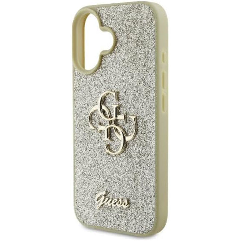 Suojakotelo Apple iPhone 16:lle, Guess, Fixed Glitter Big 4G, Kultainen