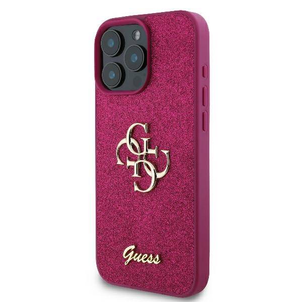 Suojakotelo Apple iPhone 16:lle, Guess, Fixed Glitter Big 4G, Violetti