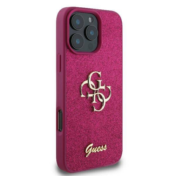 Suojakotelo Apple iPhone 16:lle, Guess, Fixed Glitter Big 4G, Violetti