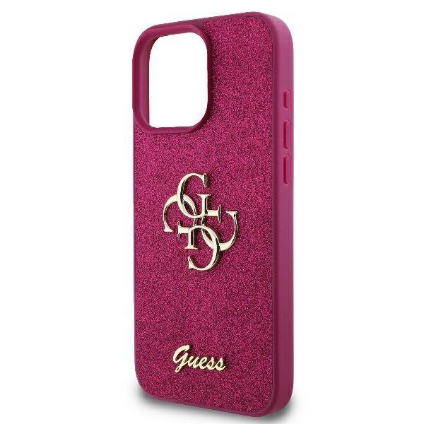 Suojakotelo Apple iPhone 16:lle, Guess, Fixed Glitter Big 4G, Violetti
