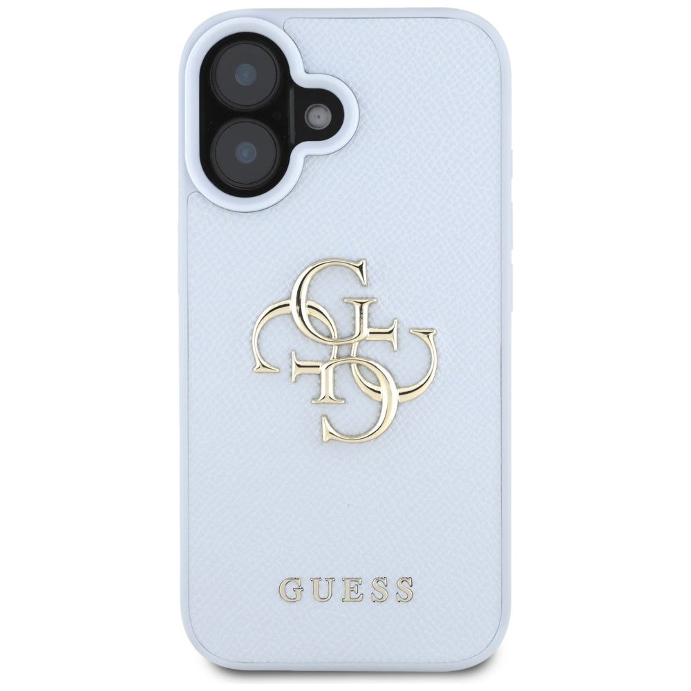 Suojakotelo Apple iPhone 16:lle, Guess, Grained Big 4G Logo Small Classic Logo, Sininen