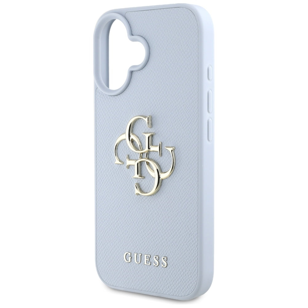 Suojakotelo Apple iPhone 16:lle, Guess, Grained Big 4G Logo Small Classic Logo, Sininen