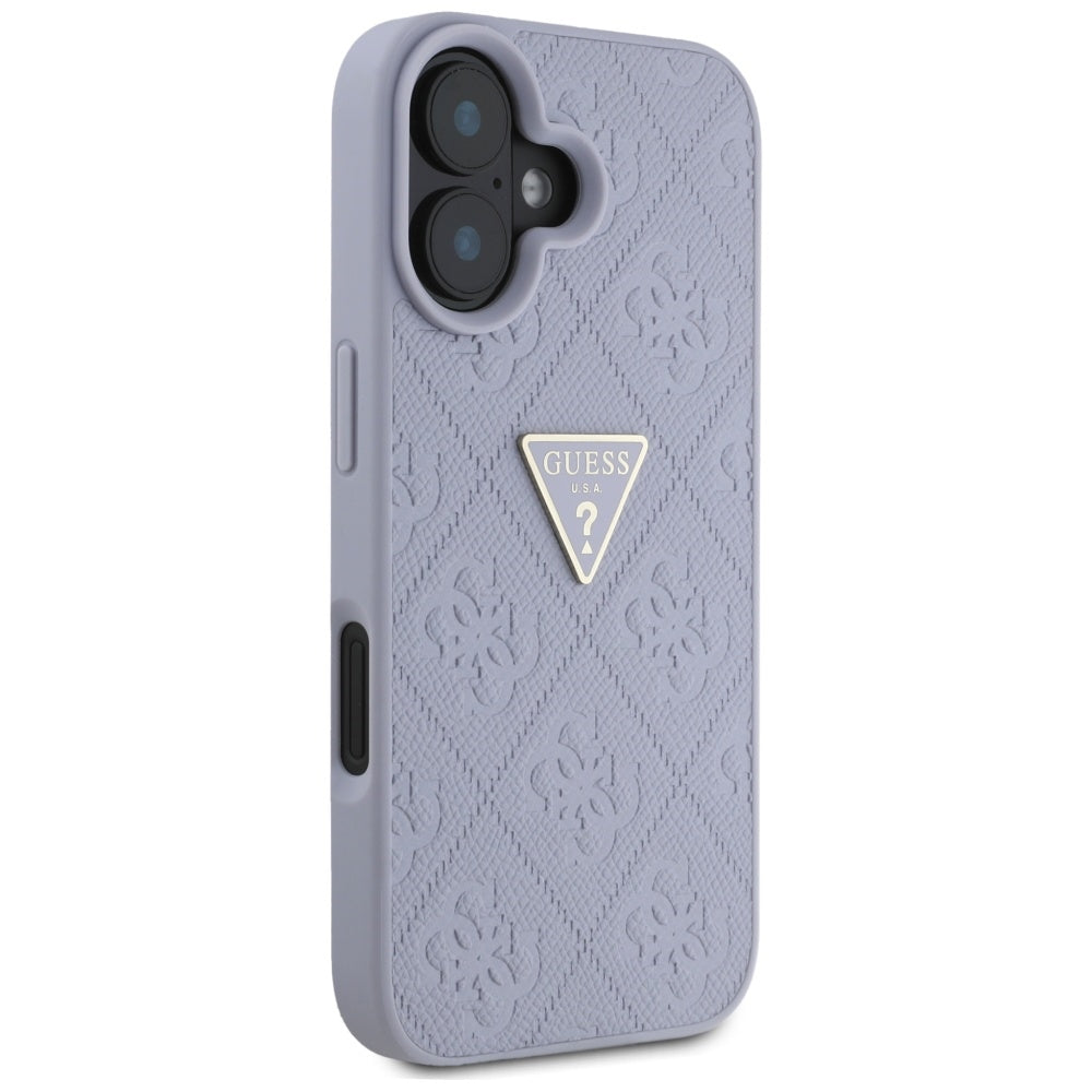 Suojakotelo Apple iPhone 16:lle, Guess, Hot Stamp 4G Pattern Triangle Logo, Vaaleanvioletti