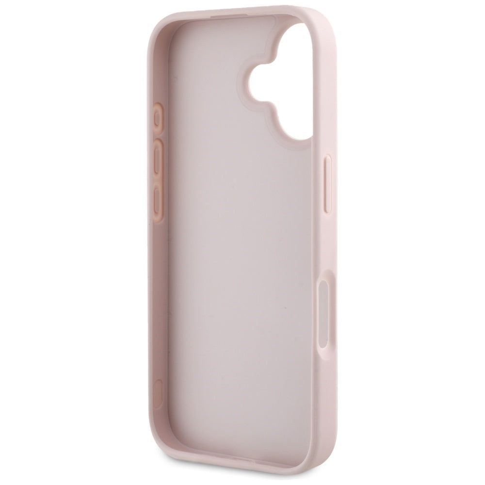 Kotelo Apple iPhone 16:lle, Guess, Hot Stamp 4G Pattern Triangle Logo, Pinkki