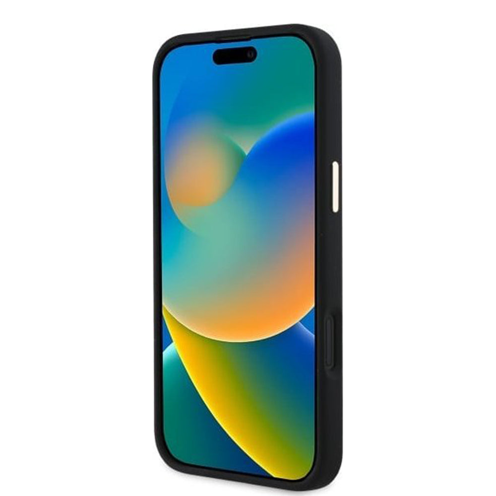 Kotelo Apple iPhone 16:lle, Guess, Logo Strass 4G, Musta