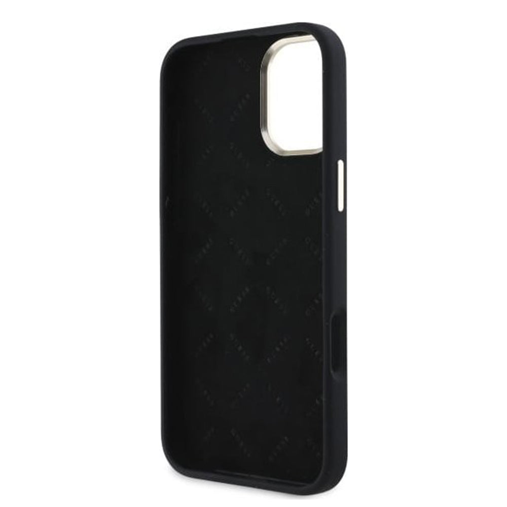 Kotelo Apple iPhone 16:lle, Guess, Logo Strass 4G, Musta