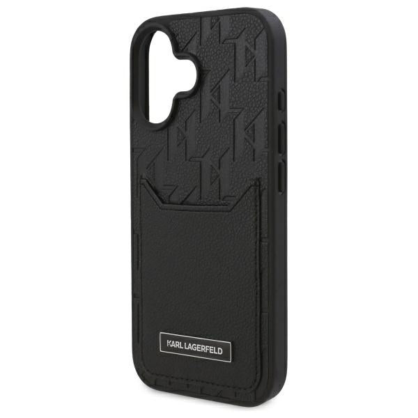 Kotelo Apple iPhone 16:lle, Karl Lagerfeld, Cardslots Monogram, Musta