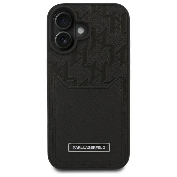 Kotelo Apple iPhone 16:lle, Karl Lagerfeld, Cardslots Monogram, Musta