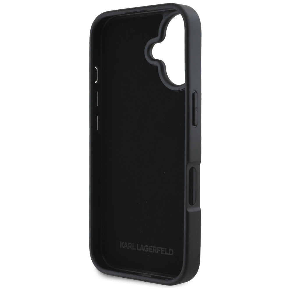 Kotelo Apple iPhone 16:lle, Karl Lagerfeld, Grained Cardslots, Musta