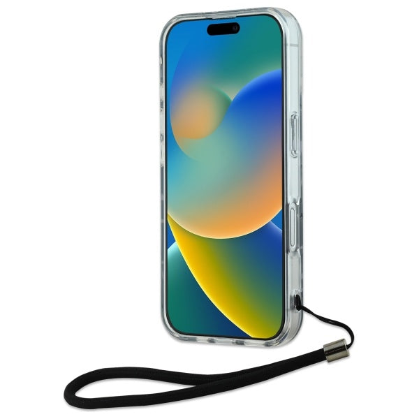 Kotelo Apple iPhone 16:lle, Karl Lagerfeld, Zebra with Cord Strap, Violetti