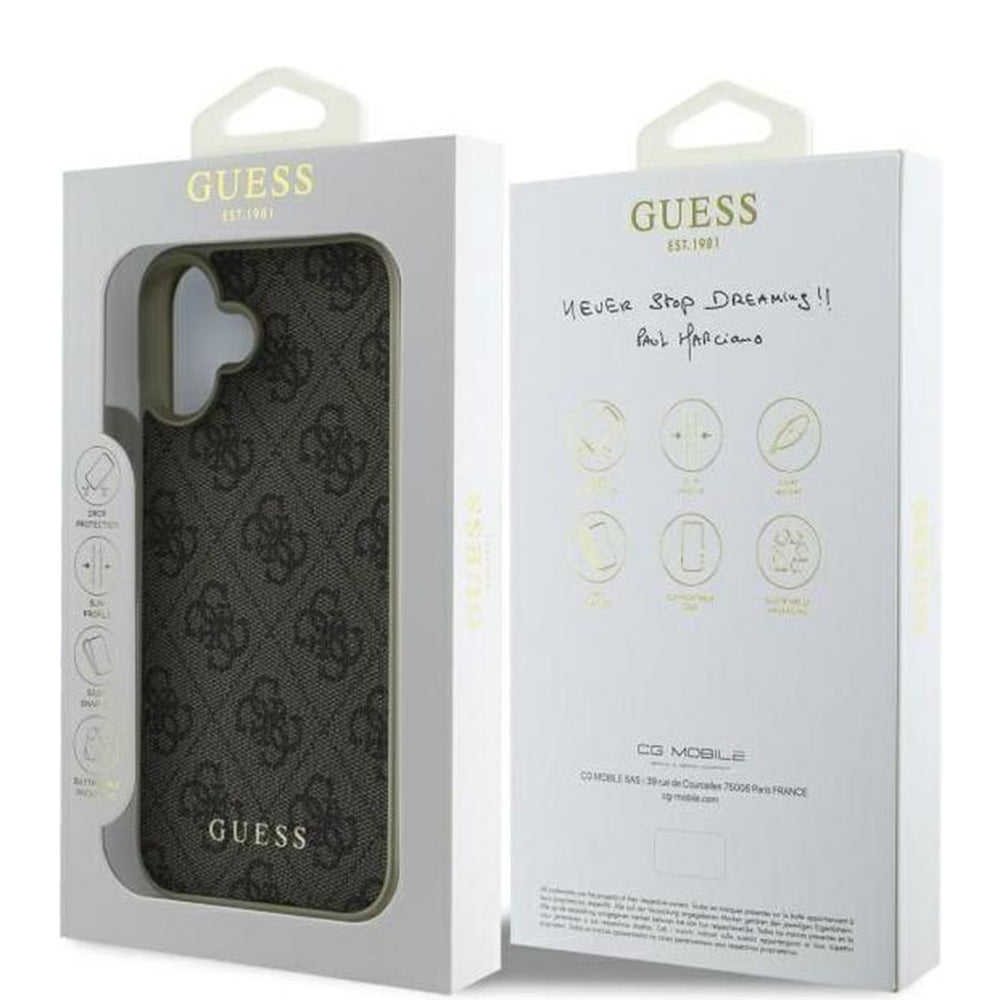 Suojakotelo Apple iPhone 16 Plus, Guess, 4G Charm, Ruskea