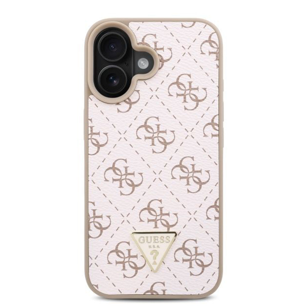 Suojakotelo Apple iPhone 16 Plus, Guess, 4G Triangle Logo, Valkoinen