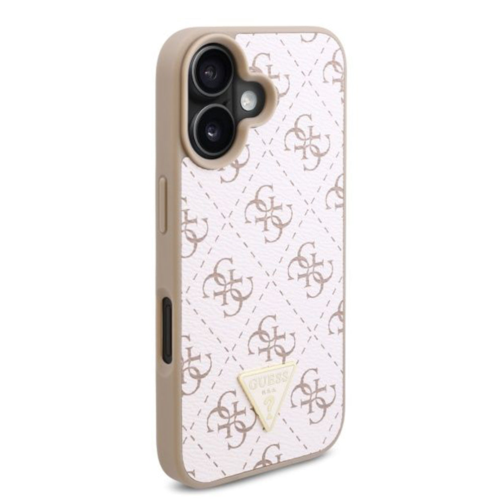 Suojakotelo Apple iPhone 16 Plus, Guess, 4G Triangle Logo, Valkoinen