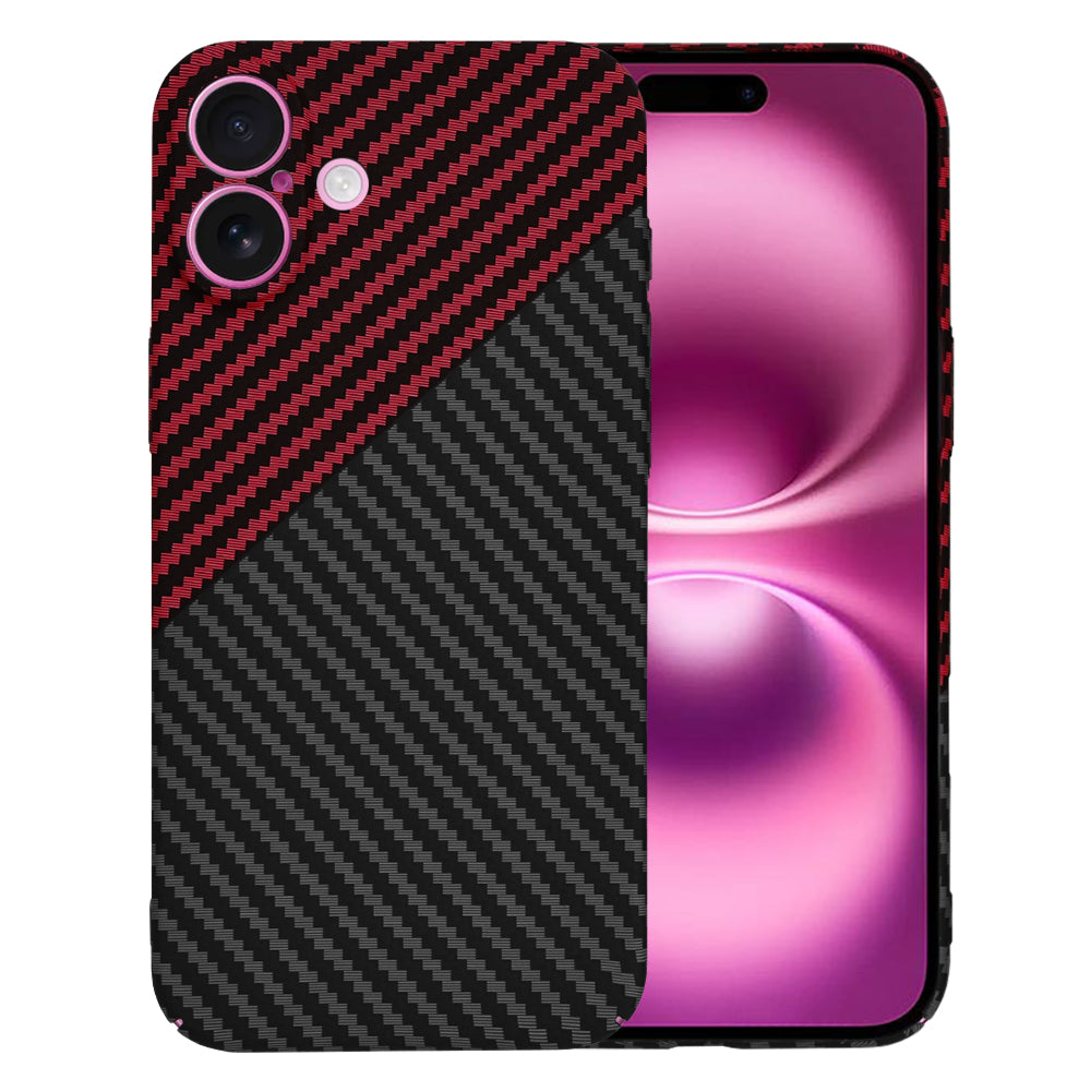Kuori Apple iPhone 16 Plus:lle, Techsuit, Carbonite FiberShell, Musta Punainen