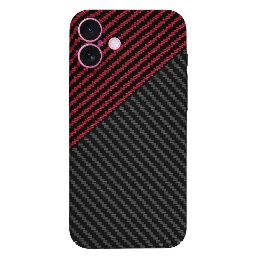Kuori Apple iPhone 16 Plus:lle, Techsuit, Carbonite FiberShell, Musta Punainen