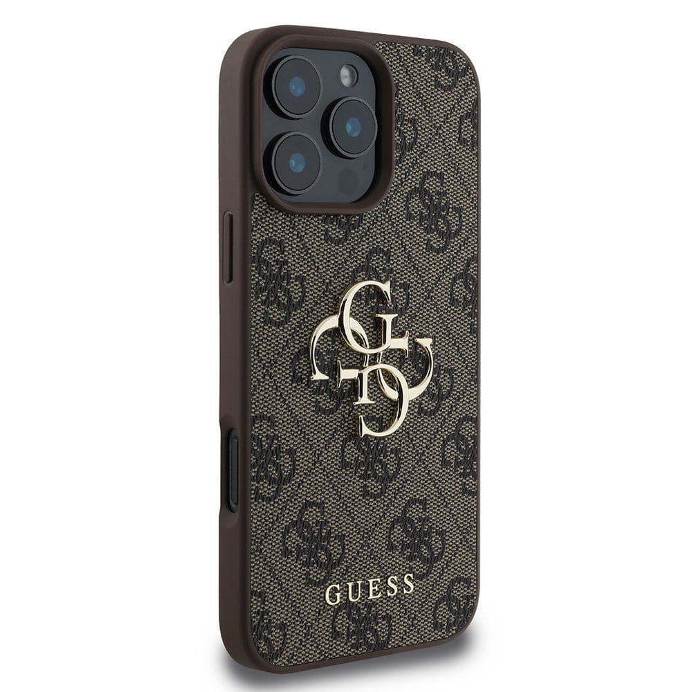 Suojakotelo Apple iPhone 16 Prolle, Guess, 4G Big Logo, Ruskea