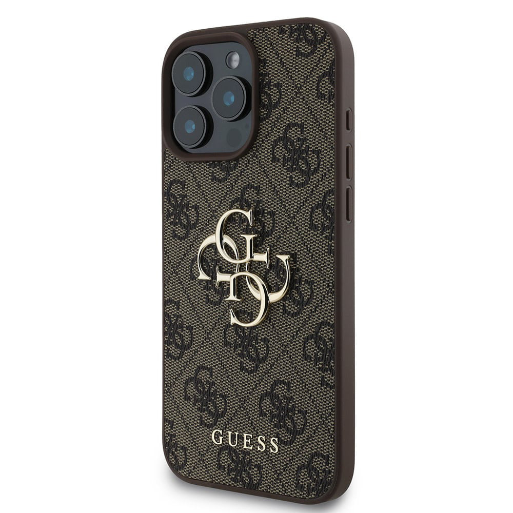 Suojakotelo Apple iPhone 16 Prolle, Guess, 4G Big Logo, Ruskea