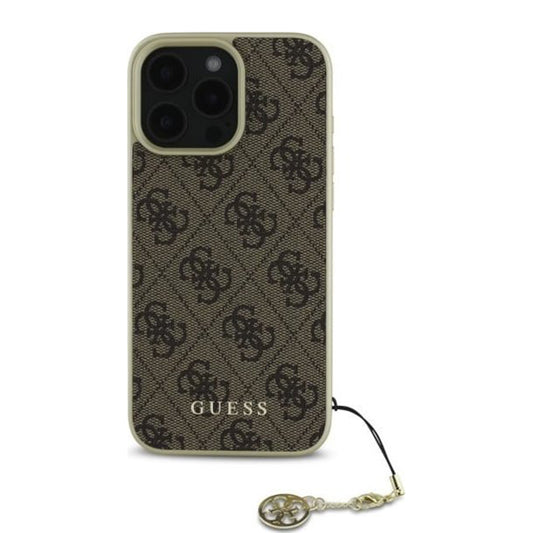 Suojakotelo Apple iPhone 16 Prolle, Guess, 4G Charm, Ruskea