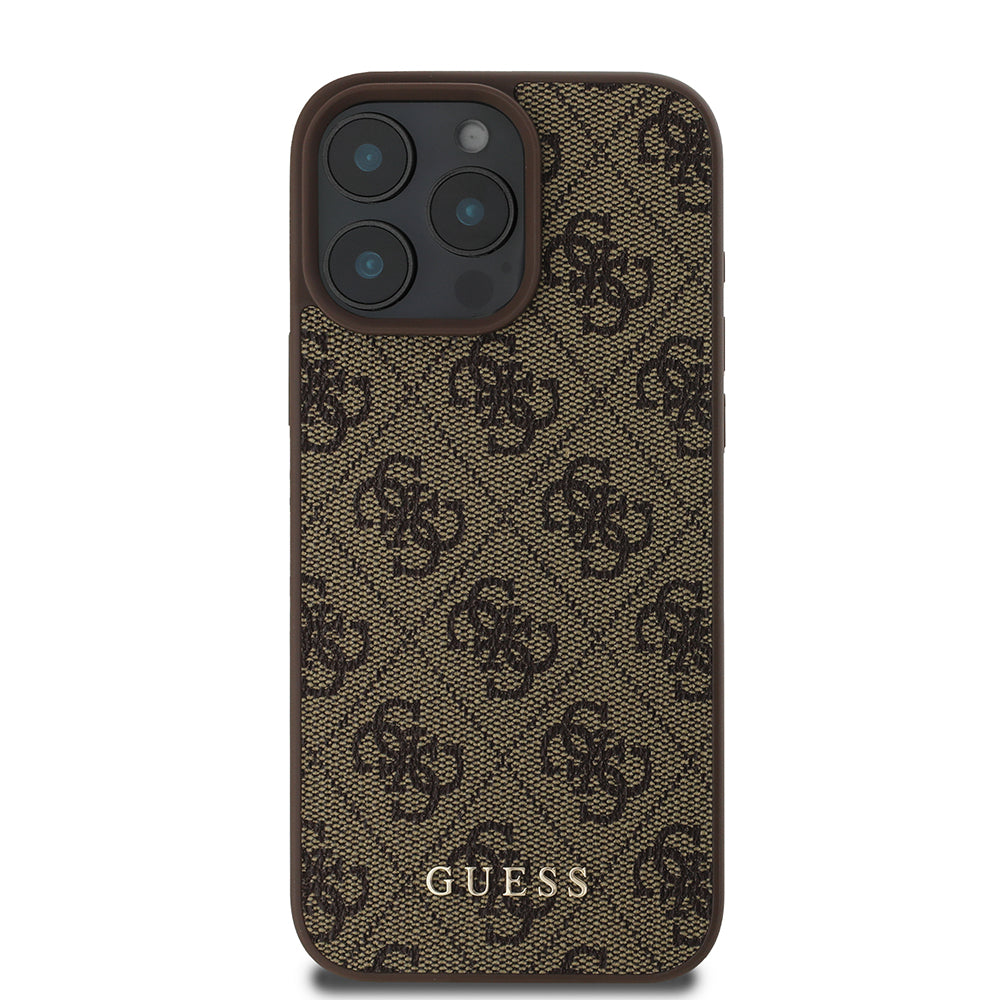 Suojakotelo Apple iPhone 16 Prolle, Guess, 4G Classic, Ruskea