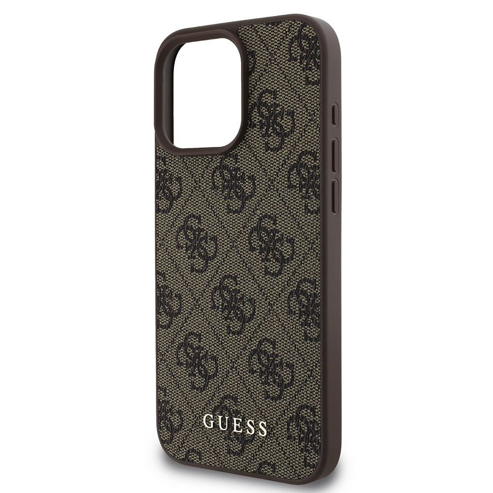 Suojakotelo Apple iPhone 16 Prolle, Guess, 4G Classic, Ruskea