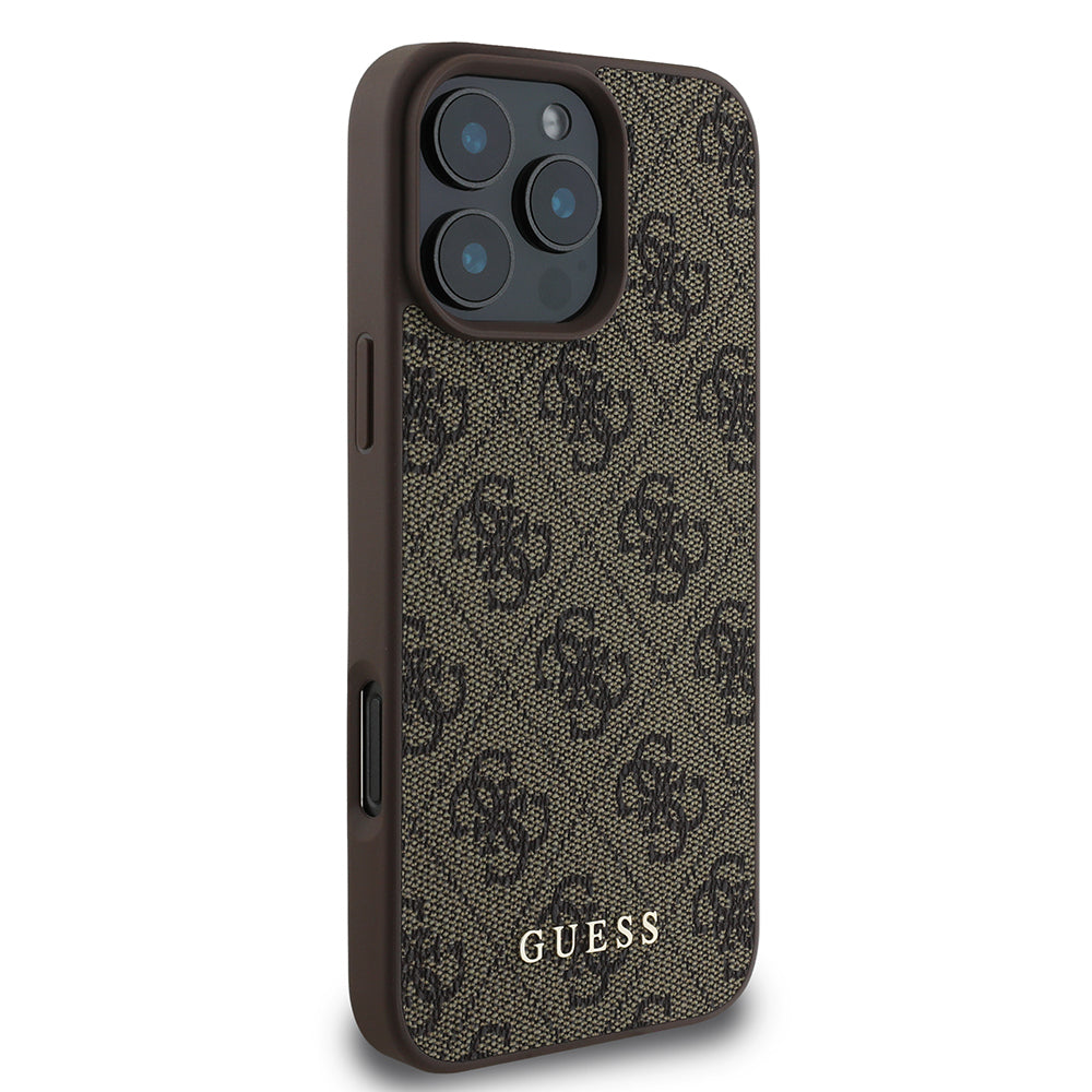 Suojakotelo Apple iPhone 16 Prolle, Guess, 4G Classic, Ruskea